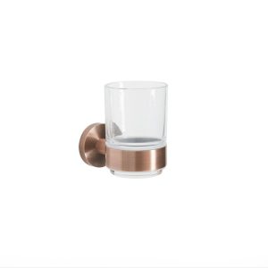 Milano Amara - Modern Tumbler Glass Holder - Brushed Copper BA3001CP RRP £45!!!