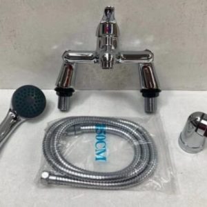 Deck Mounted Mono Lever Bath Shower Mixer & Shower Handset Hose Mounting BSM