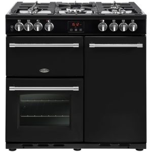 BELLING 444444121 Farmhouse 90DFT Dual Fuel Range Cooker Black/Chrome RRP £1499!