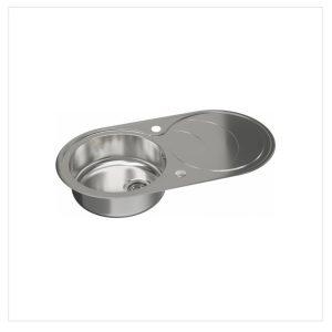 Asobe Circuit Round Single Bowl with Drainer Steel AW5133 RRP £240!!! Damaged