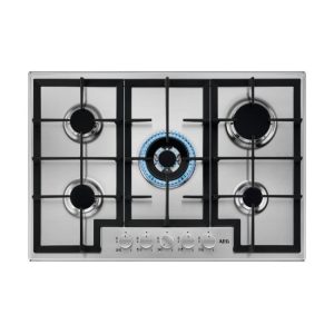 AEG 3000 Series 75cm 5 Burner Gas Hob with Wok Burner S/S HGX75400SM RRP £369!!!