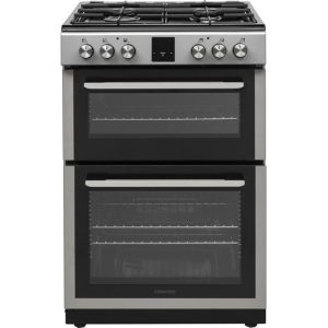 KENWOOD KDGC66S22 60cm Dual Fuel Cooker Silver Double Oven Grill 4 Hobs RRP £499